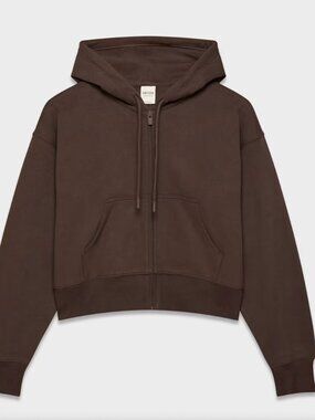 Aritzia TNA Sweatfleece Matching Set | Chocolate Brown | Hoodie S + Pants M